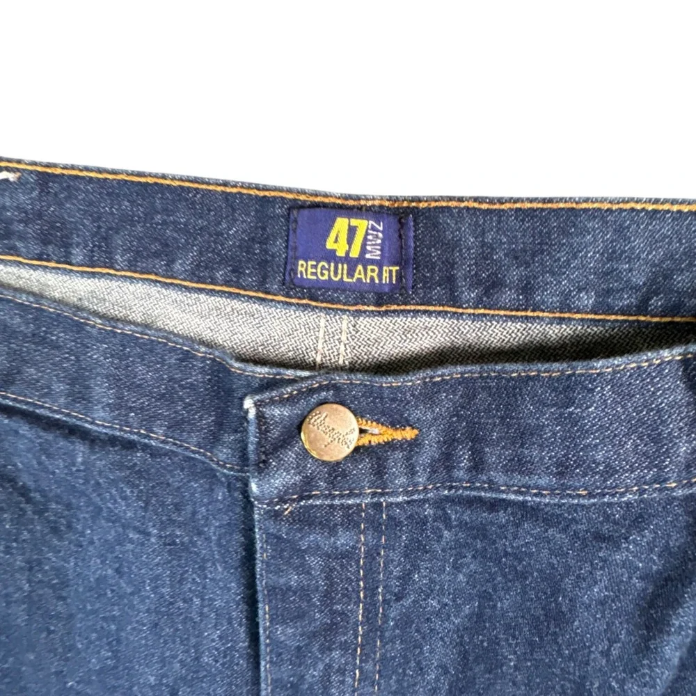 Wrangler 47MWZ Dark Wash Denim Jeans Mens 42x31 Classic Workwear‎ Fit